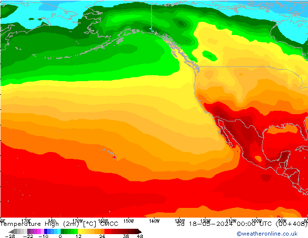 Temperature High (2m) CMCC Sa 18.05.2024 00 UTC