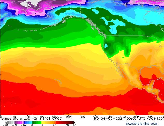 Temperature Low (2m) CMCC Mo 06.05.2024 00 UTC
