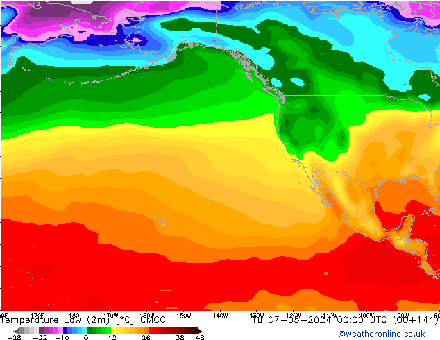 Temp. minima (2m) CMCC mar 07.05.2024 00 UTC