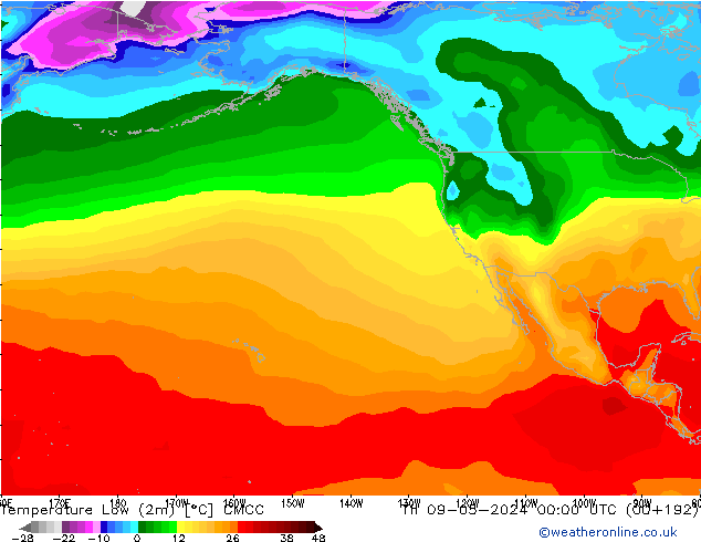 Temperature Low (2m) CMCC Th 09.05.2024 00 UTC