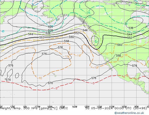 Height/Temp. 500 hPa CMCC Su 05.05.2024 00 UTC