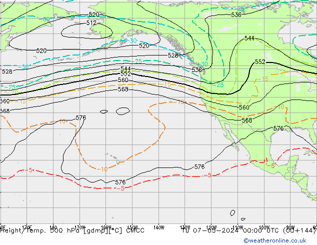 Height/Temp. 500 hPa CMCC mar 07.05.2024 00 UTC