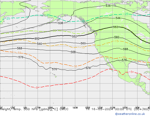 Height/Temp. 500 hPa CMCC Th 16.05.2024 00 UTC