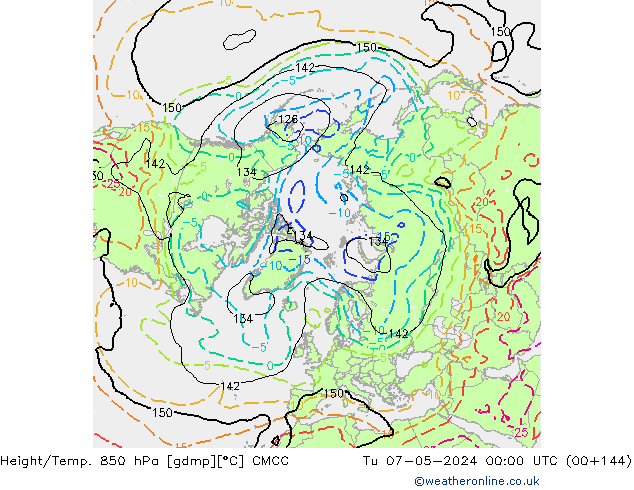 Height/Temp. 850 hPa CMCC Tu 07.05.2024 00 UTC