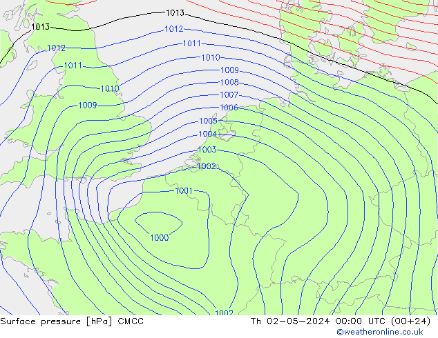 地面气压 CMCC 星期四 02.05.2024 00 UTC