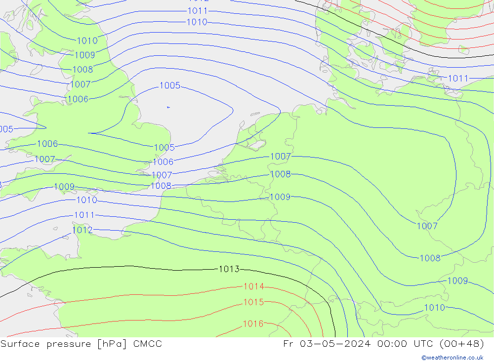 Surface pressure CMCC Fr 03.05.2024 00 UTC