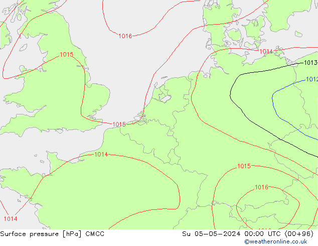 Pressione al suolo CMCC dom 05.05.2024 00 UTC
