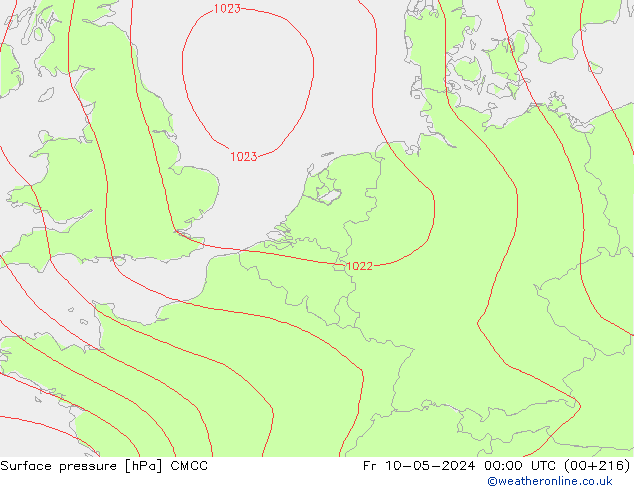 pressão do solo CMCC Sex 10.05.2024 00 UTC