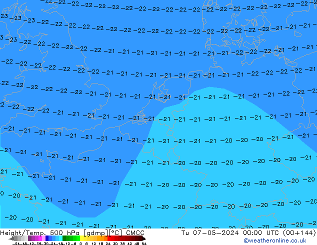 Hoogte/Temp. 500 hPa CMCC di 07.05.2024 00 UTC