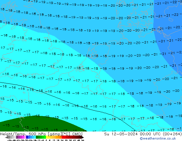 Yükseklik/Sıc. 500 hPa CMCC Paz 12.05.2024 00 UTC