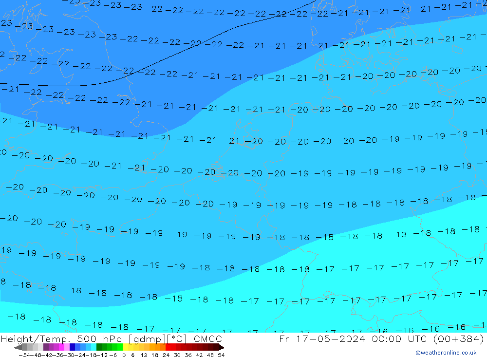 Height/Temp. 500 hPa CMCC Fr 17.05.2024 00 UTC