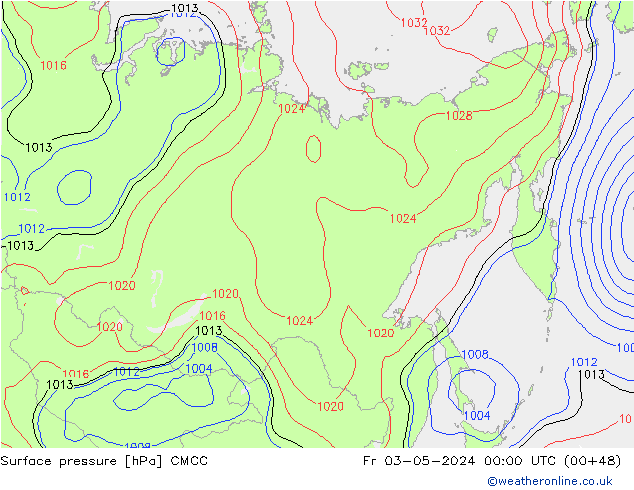 Atmosférický tlak CMCC Pá 03.05.2024 00 UTC
