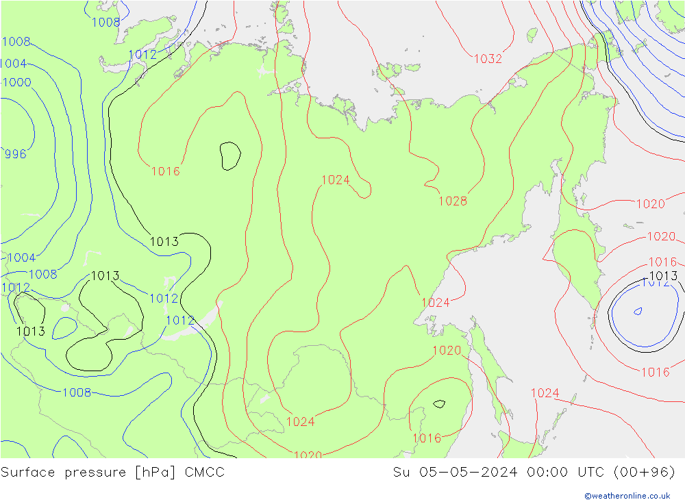 pressão do solo CMCC Dom 05.05.2024 00 UTC