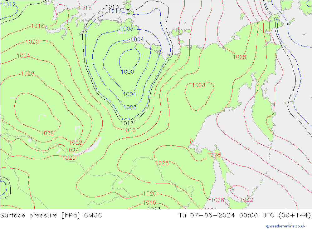 приземное давление CMCC вт 07.05.2024 00 UTC