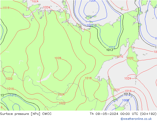 ciśnienie CMCC czw. 09.05.2024 00 UTC