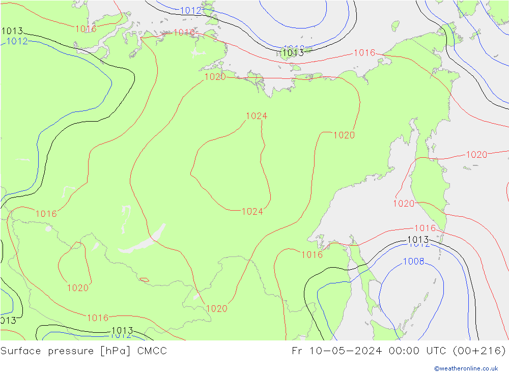 приземное давление CMCC пт 10.05.2024 00 UTC