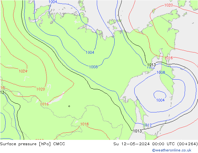Presión superficial CMCC dom 12.05.2024 00 UTC