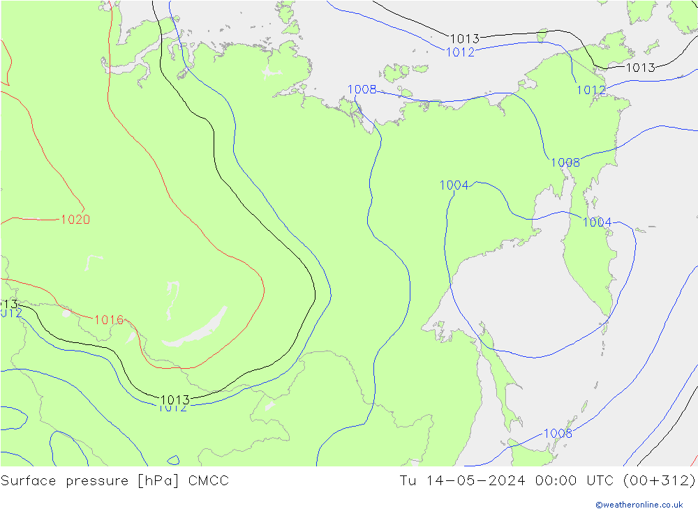 Pressione al suolo CMCC mar 14.05.2024 00 UTC