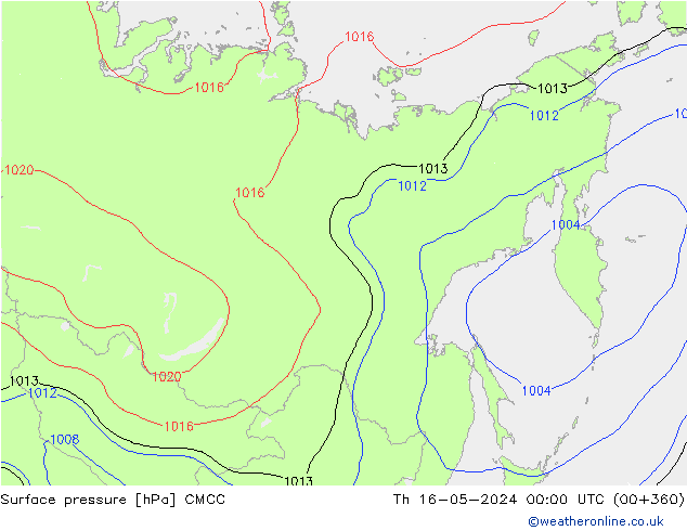 pressão do solo CMCC Qui 16.05.2024 00 UTC
