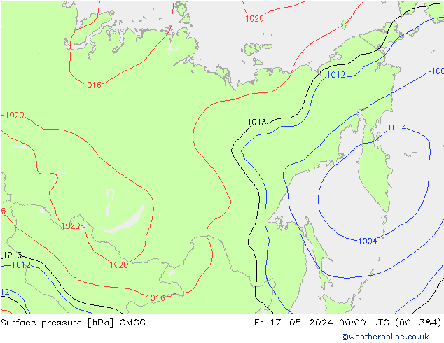 Surface pressure CMCC Fr 17.05.2024 00 UTC