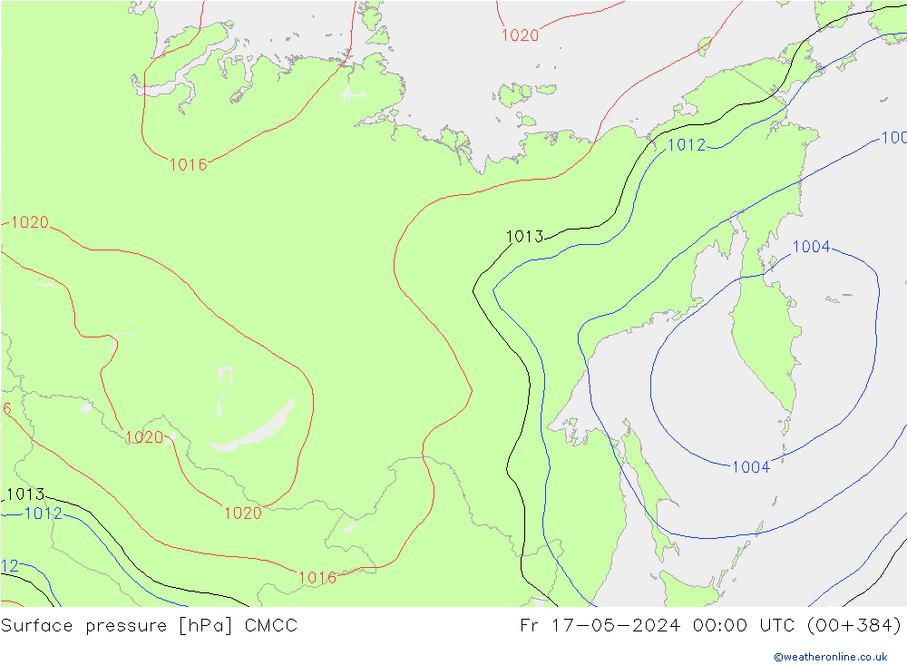 Atmosférický tlak CMCC Pá 17.05.2024 00 UTC