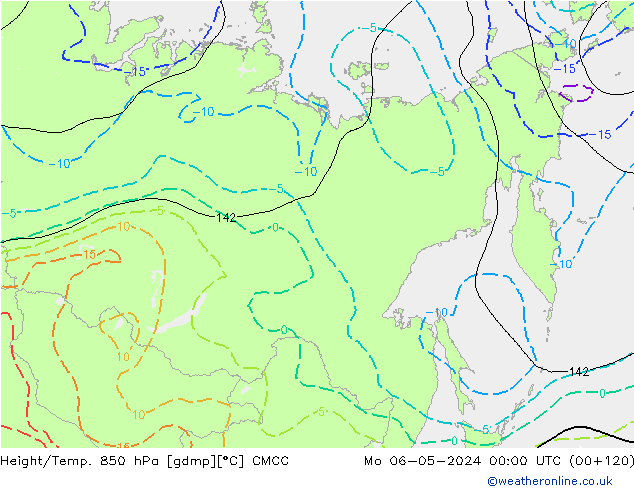 Géop./Temp. 850 hPa CMCC lun 06.05.2024 00 UTC