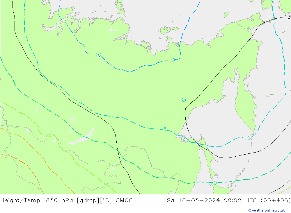 Height/Temp. 850 hPa CMCC So 18.05.2024 00 UTC