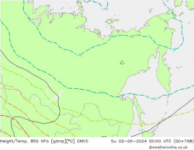 Height/Temp. 850 hPa CMCC Su 02.06.2024 00 UTC