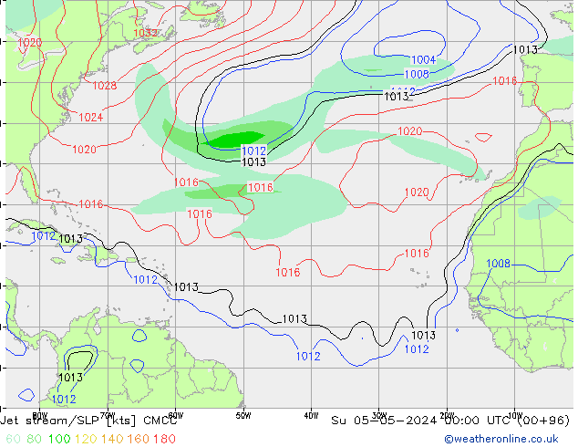 Jet Akımları/SLP CMCC Paz 05.05.2024 00 UTC