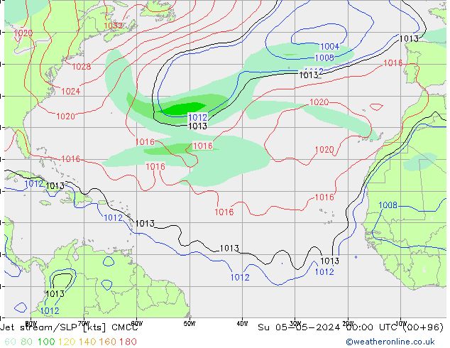 Corriente en chorro CMCC dom 05.05.2024 00 UTC