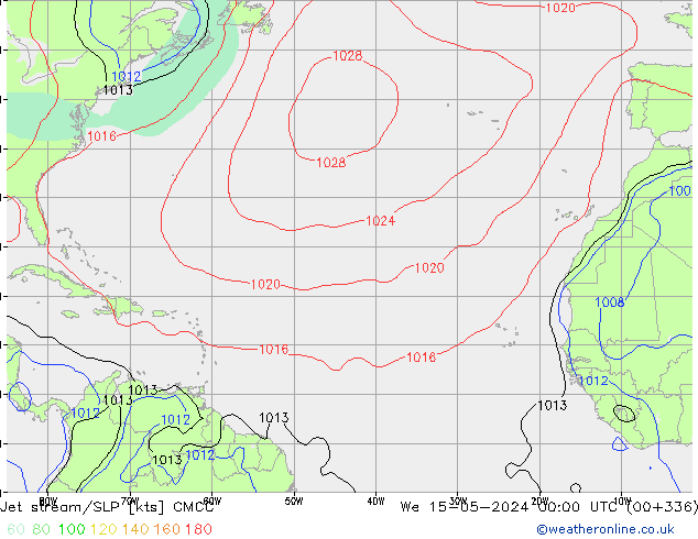 Prąd strumieniowy CMCC śro. 15.05.2024 00 UTC