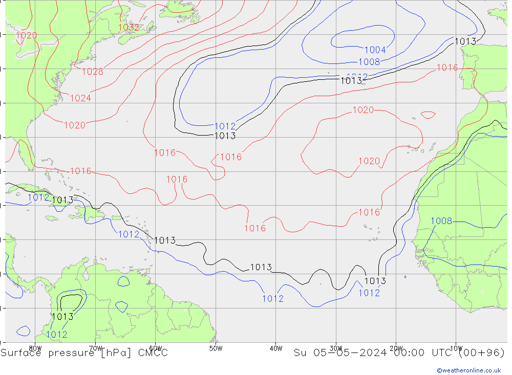 pressão do solo CMCC Dom 05.05.2024 00 UTC