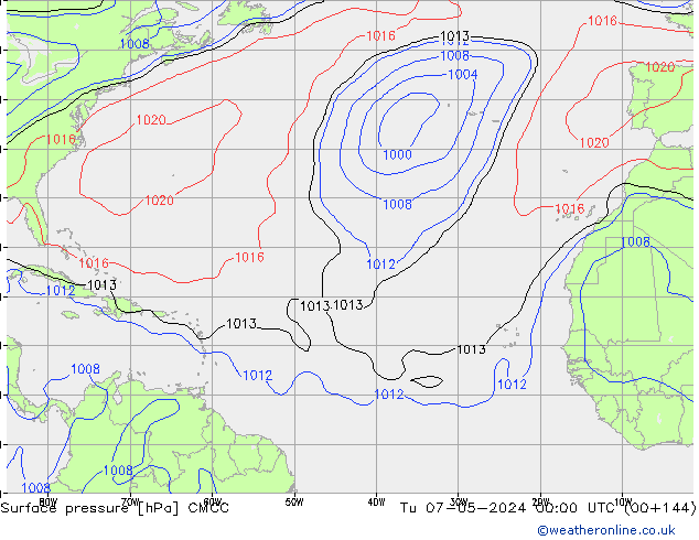 Surface pressure CMCC Tu 07.05.2024 00 UTC
