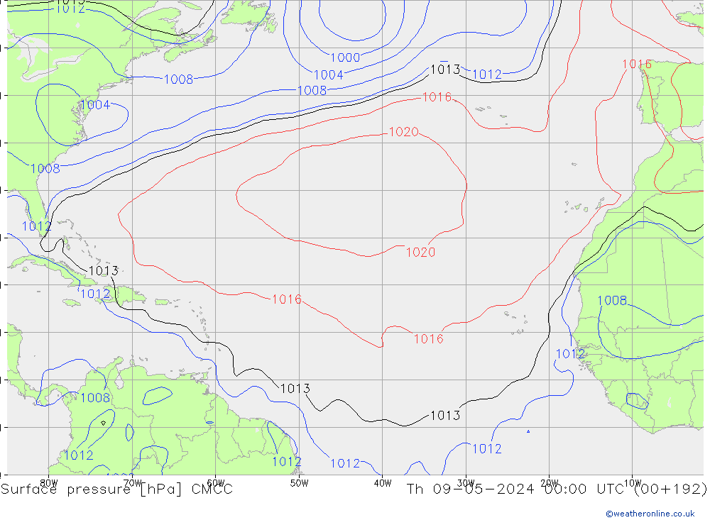 приземное давление CMCC чт 09.05.2024 00 UTC