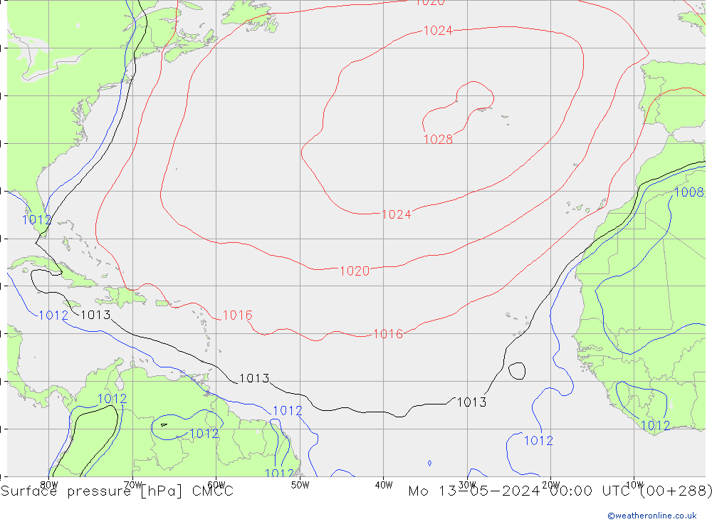 Surface pressure CMCC Mo 13.05.2024 00 UTC