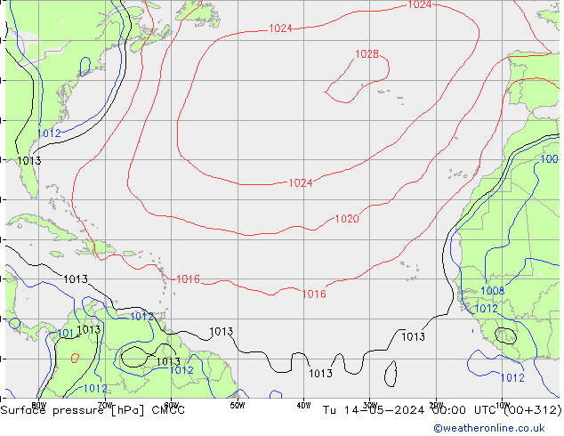 Yer basıncı CMCC Sa 14.05.2024 00 UTC