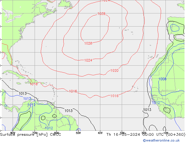 приземное давление CMCC чт 16.05.2024 00 UTC