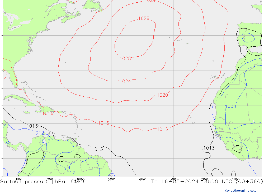 Surface pressure CMCC Th 16.05.2024 00 UTC