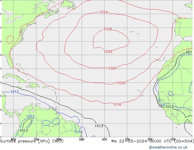 pression de l'air CMCC mer 22.05.2024 00 UTC
