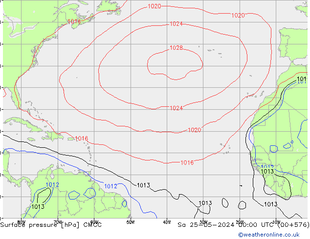 Surface pressure CMCC Sa 25.05.2024 00 UTC