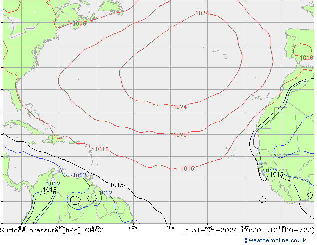 pressão do solo CMCC Sex 31.05.2024 00 UTC