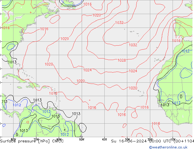 Surface pressure CMCC Su 16.06.2024 00 UTC