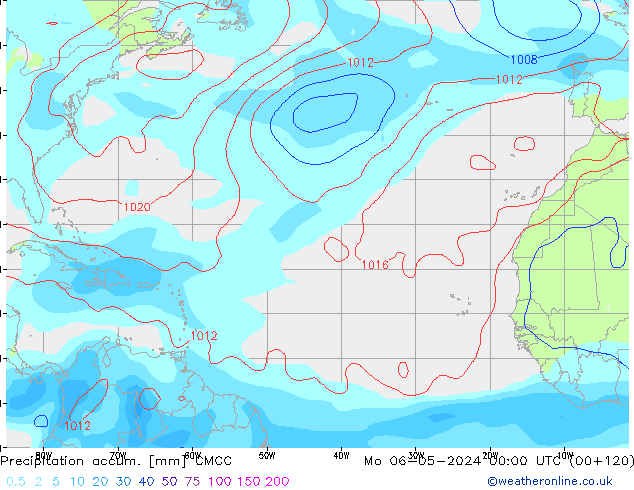 Precipitación acum. CMCC lun 06.05.2024 00 UTC