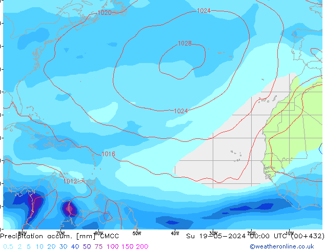 Precipitation accum. CMCC  19.05.2024 00 UTC