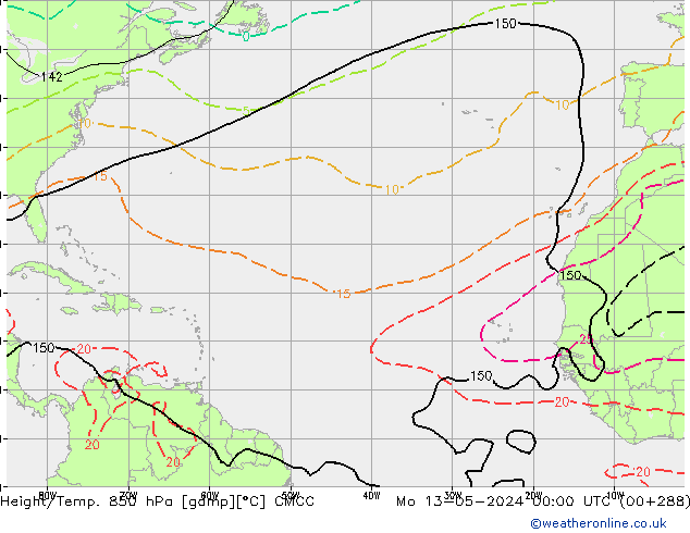 Géop./Temp. 850 hPa CMCC lun 13.05.2024 00 UTC