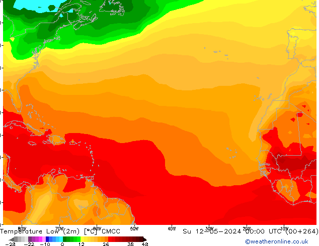 Temperature Low (2m) CMCC Su 12.05.2024 00 UTC