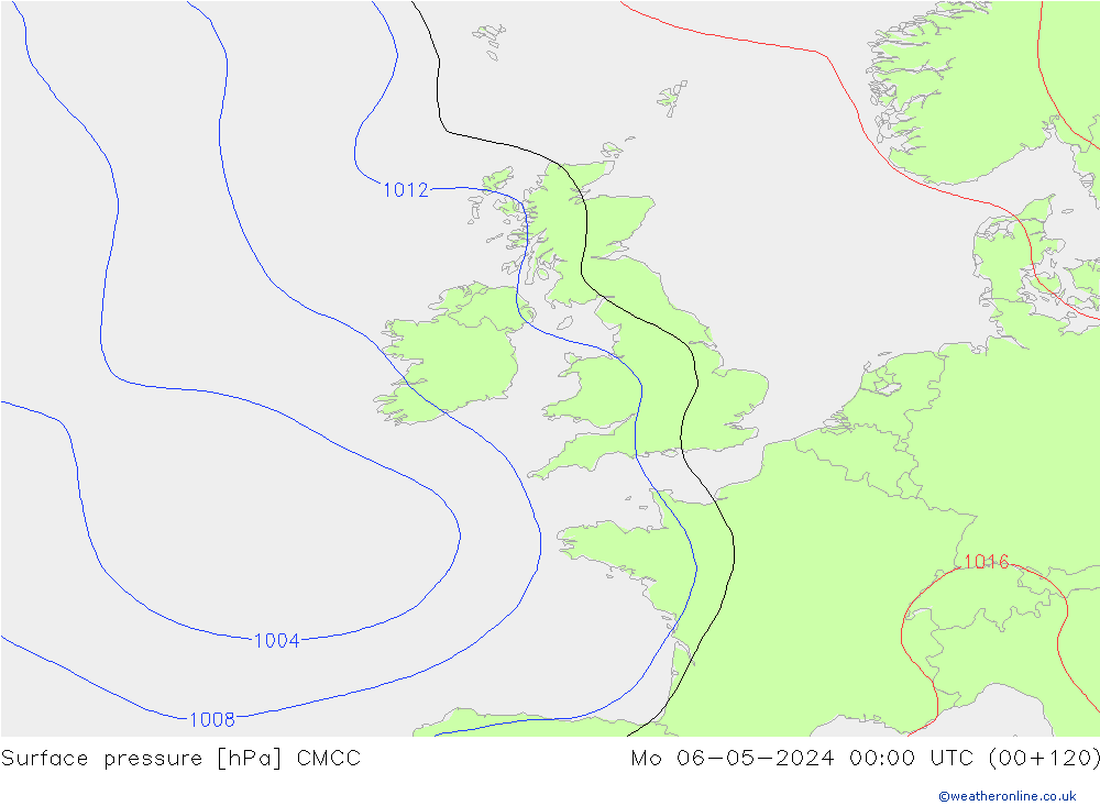 Surface pressure CMCC Mo 06.05.2024 00 UTC