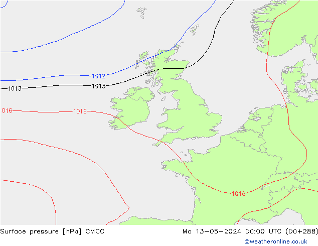 pressão do solo CMCC Seg 13.05.2024 00 UTC