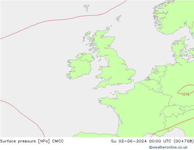 Surface pressure CMCC Su 02.06.2024 00 UTC