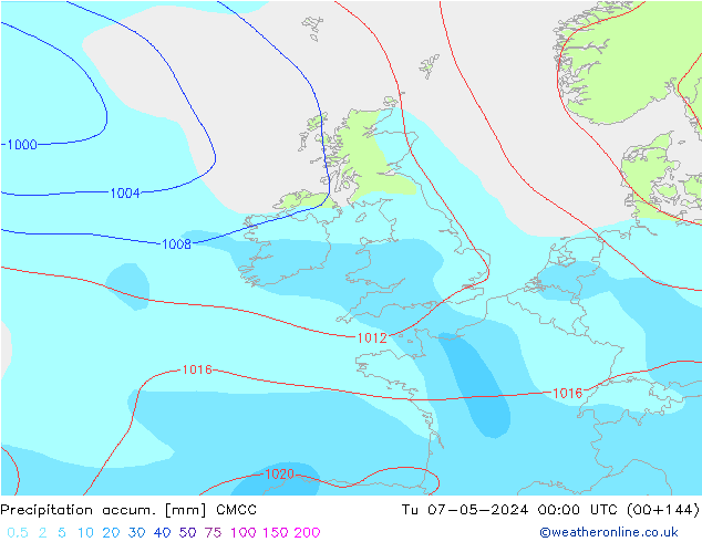 Precipitation accum. CMCC Tu 07.05.2024 00 UTC